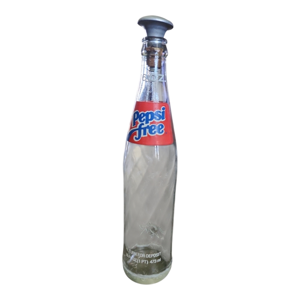 Vintage Pepsi Free Glass Bottle